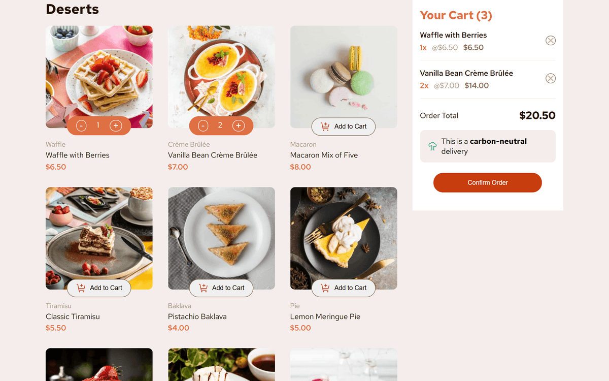Imagem do projeto Menu com Carrinho